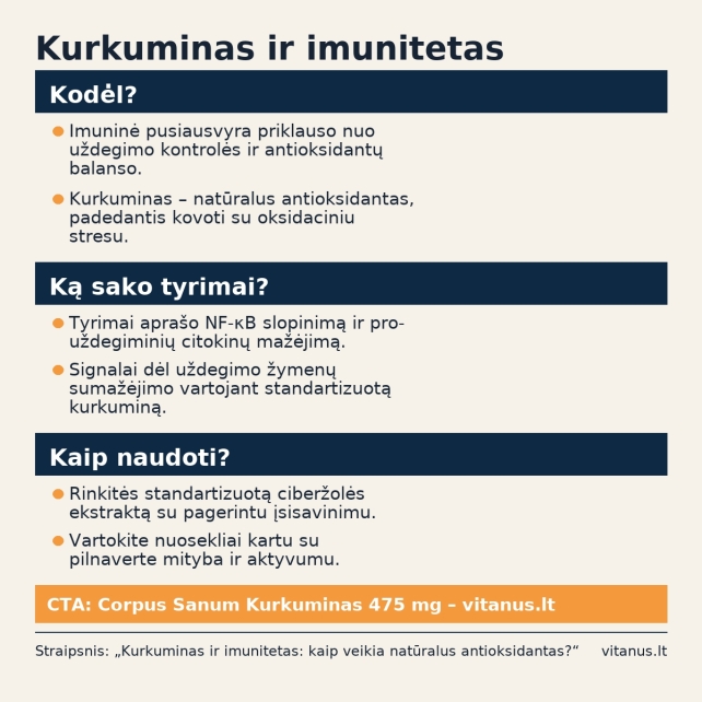 Kurkuminas ir imunitetas: kaip veikia natūralus antioksidantas?