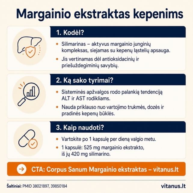 Margainio ekstraktas ir kepenų fermentai: ką apie ALT bei AST rodo silimarino tyrimai?